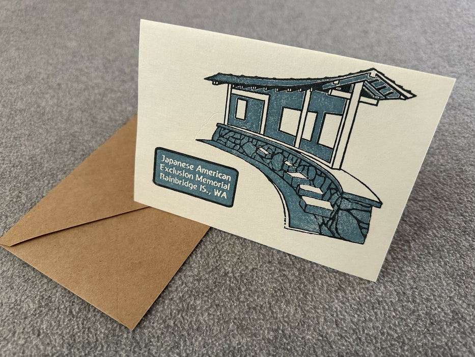 Woodblock print card - Japanese Exclusion Memorial