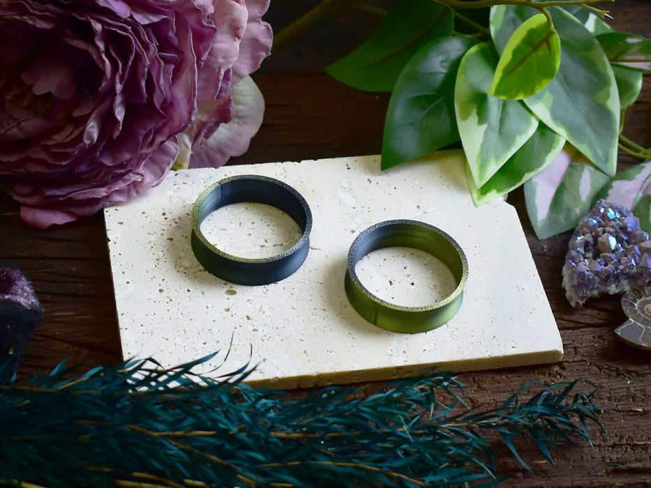 Ear Tunnels 10-100mm Black Gold | Pair | Ultra Light Thin-wall Ear Plugs | Gauge Earrings | Gauged Plugs