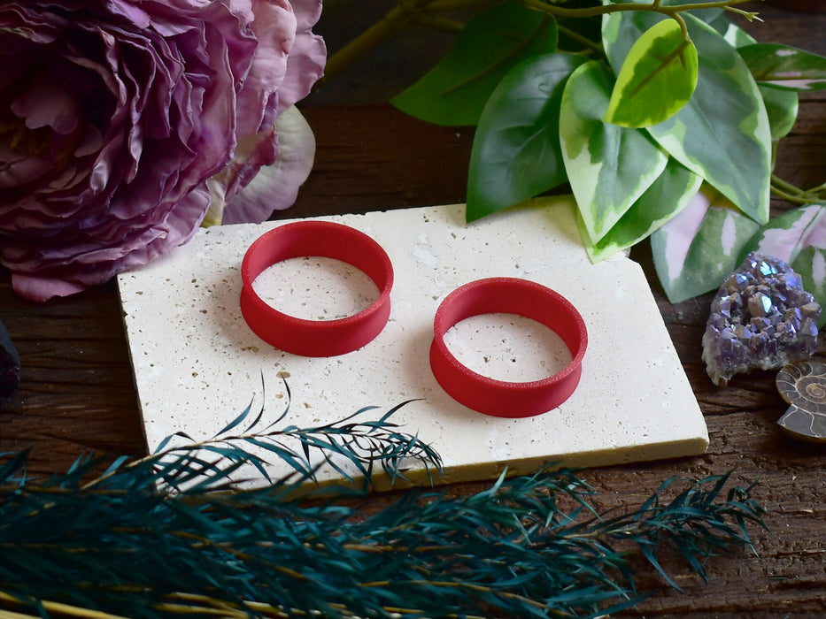 Ear Tunnels 10-100mm Red | Pair | Ultra Light Thin-wall Ear Plugs | Gauge Earrings | Gauged Plugs