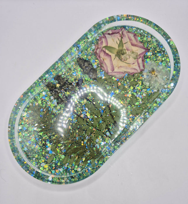 Blue Floral Tray