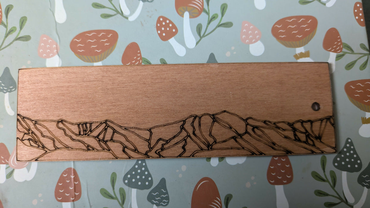 Mountain Wooden Bookmark