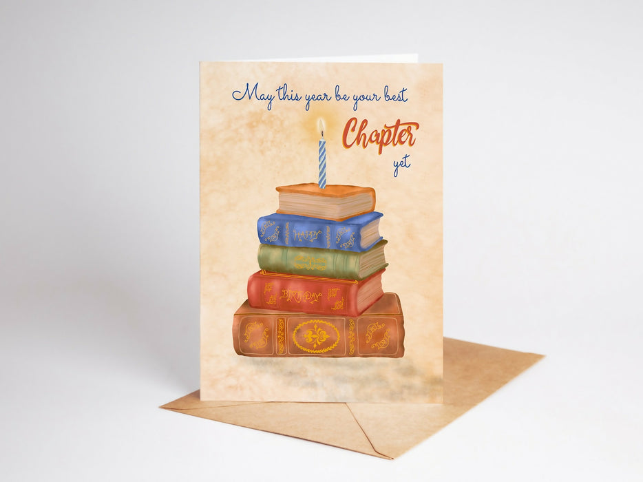 antique-books-with-candle-birthday-card-standing