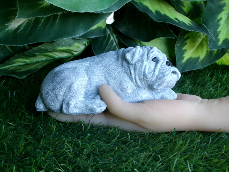 Concrete Bulldog Urn Adornment 3x6x2.25" high