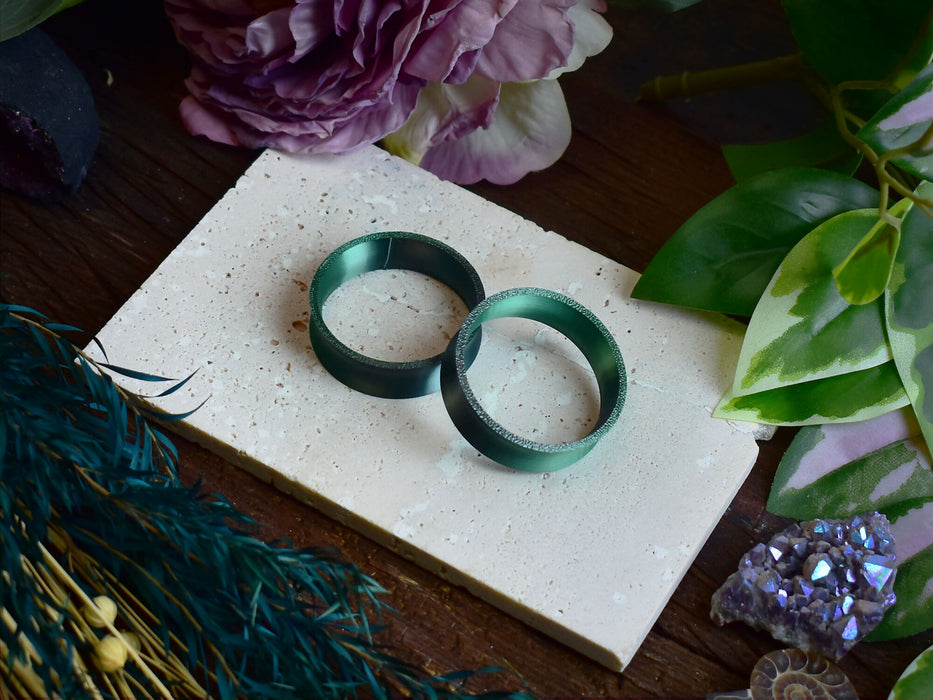 Ear Tunnels 10-100mm Black Green | Pair | Ultra Light Thin-wall Ear Plugs | Gauge Earrings | Gauged Plugs