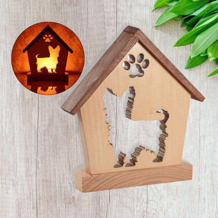 YORKIE Personalized Dog Memorial Gift | Doghouse LED Tealight - DogPound Creations