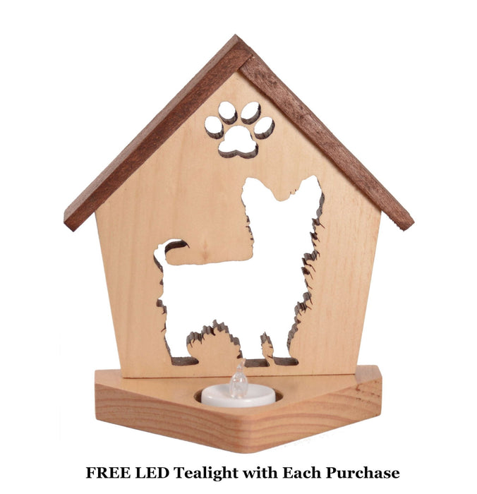 YORKIE Personalized Dog Memorial Gift | Doghouse LED Tealight - DogPound Creations