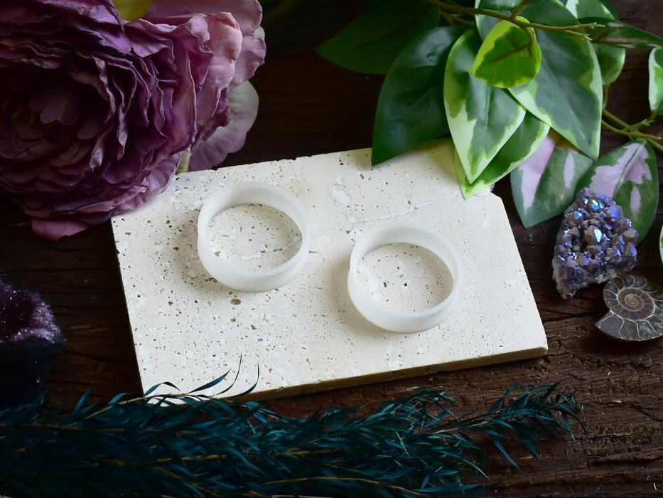 Ear Tunnels 10-100mm Transluent White | Pair |Ultra Light Thin-wall Ear Plugs | Gauge Earrings | Gauged Plugs