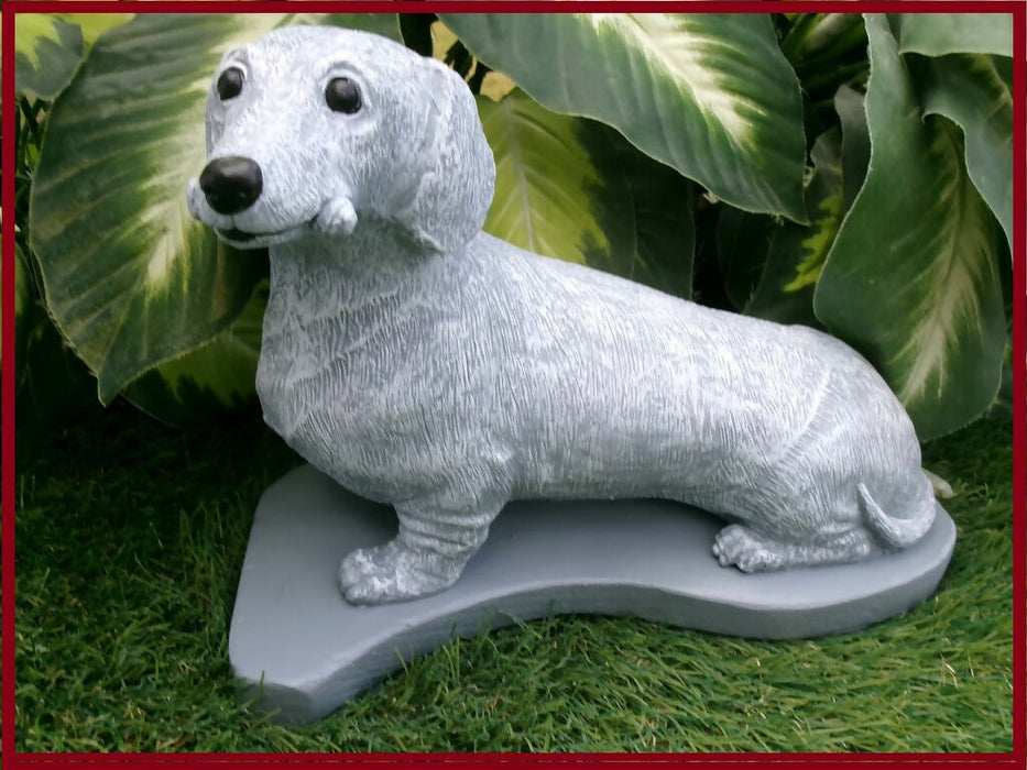 Concrete Dachshund Dog Statue Garden Decor, Pet Loss Memorial gift for any reason