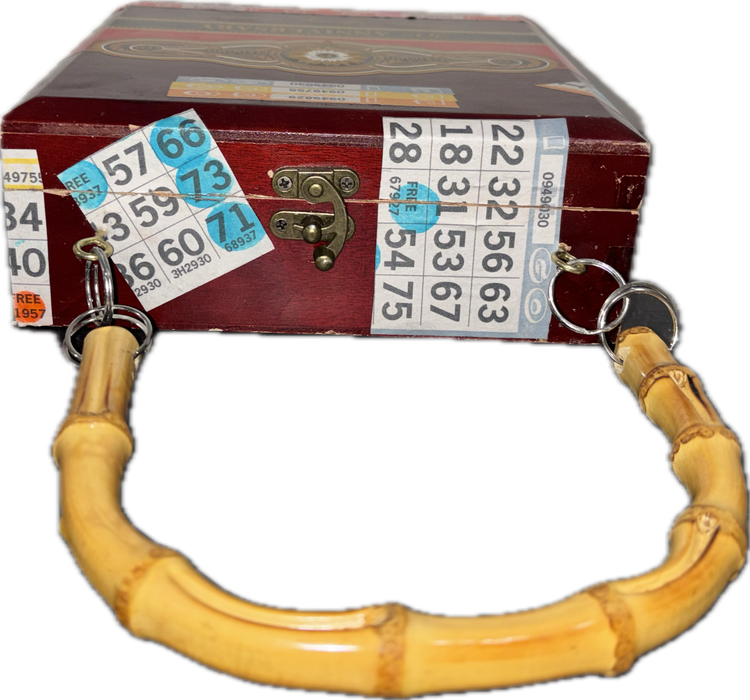 Bingo Box, Bingo Dabber Holder, Upcycled Cigar Box, Lucky Bingo Box, Bingo Lover Gift, Solid Wood, Unique Bingo Box with Handle,