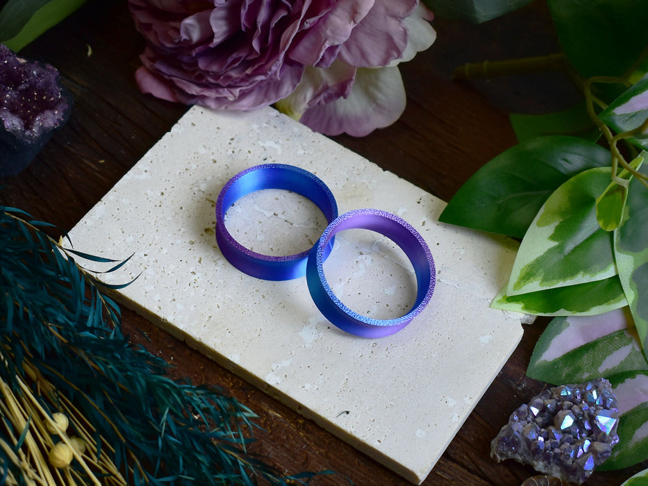 Ear Tunnels 10-100mm Blue Purple | Pair | Ultra Light Thin-wall Ear Plugs | Gauge Earrings | Gauged Plugs