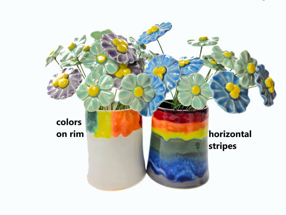 rainbow vase - handmade pottery vase