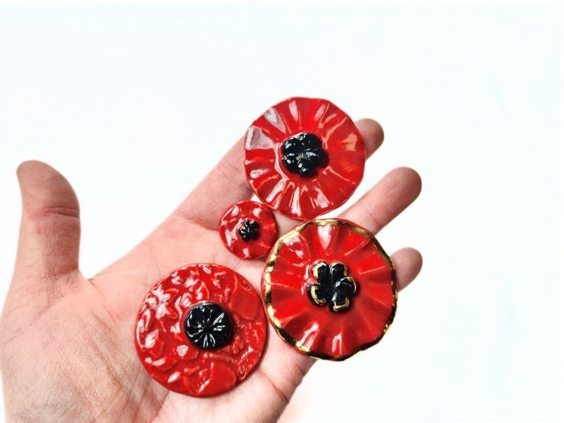 poppy pin, various sizes, FREE SHIPPING