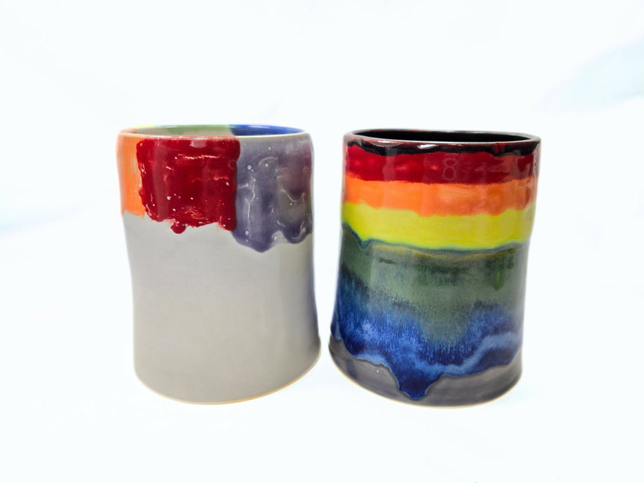 rainbow vase - handmade pottery vase