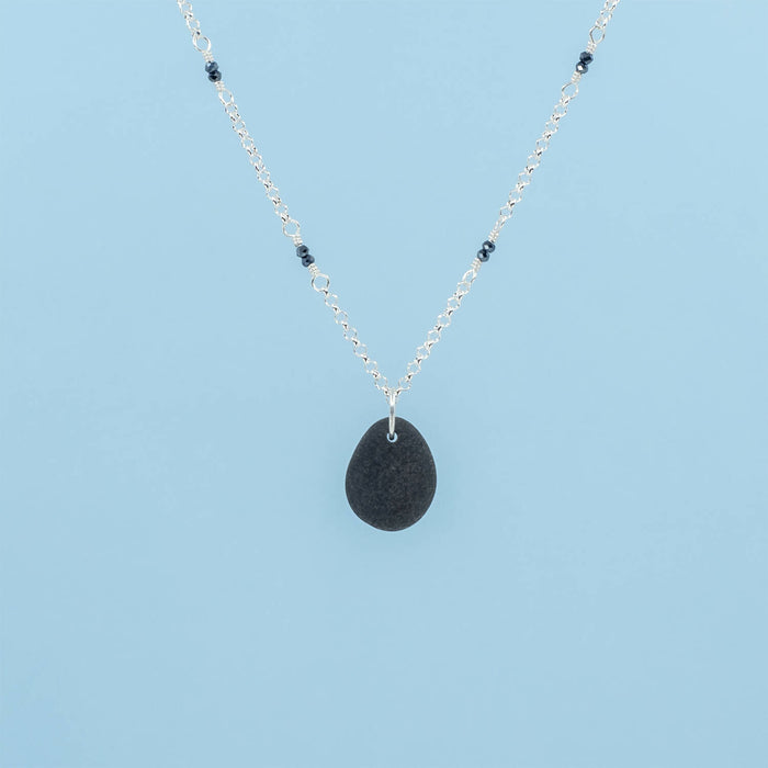 Beach Stone and Hematite Necklace