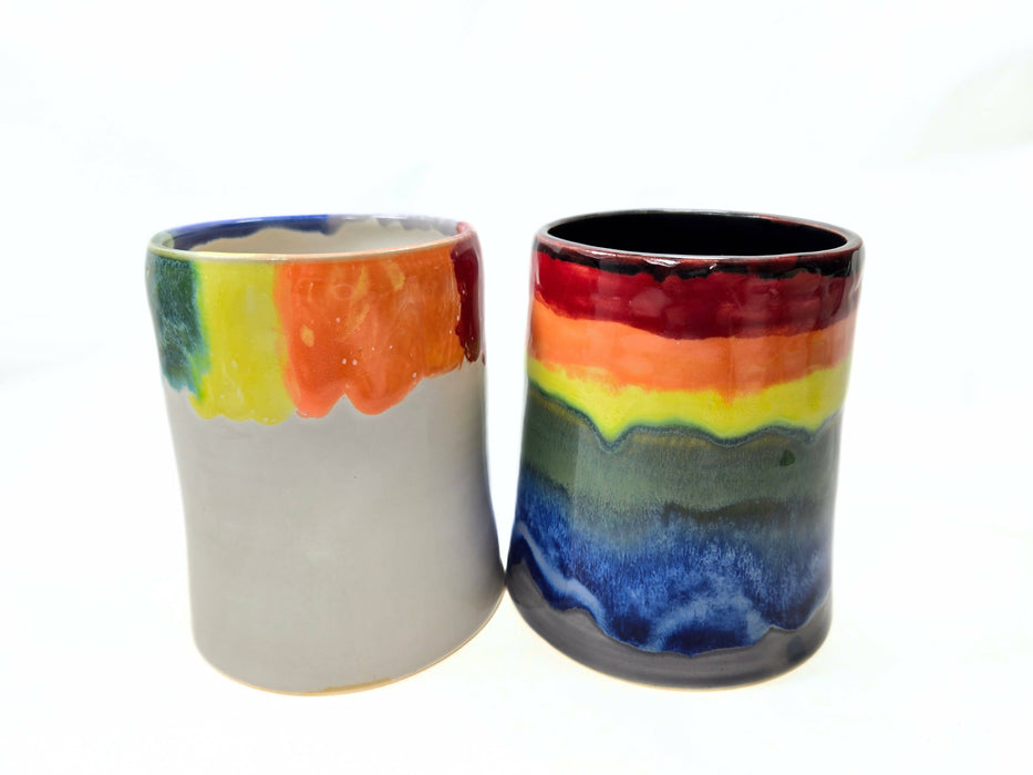 rainbow vase - handmade pottery vase