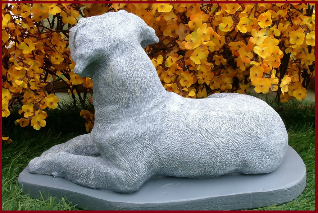 Concrete Dog Labrador retriever garden decor grave marker pet loss memorial monument outdoor safe made in the USA