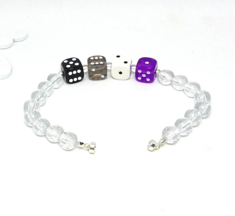 Asexual Flag Dice Jewellery
