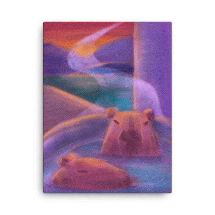 "Capybaras in a Bath" Painting [Unfoiled]