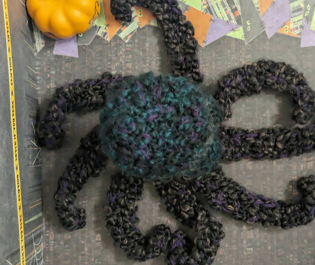 Crochet Black Octopus Halloween Decor