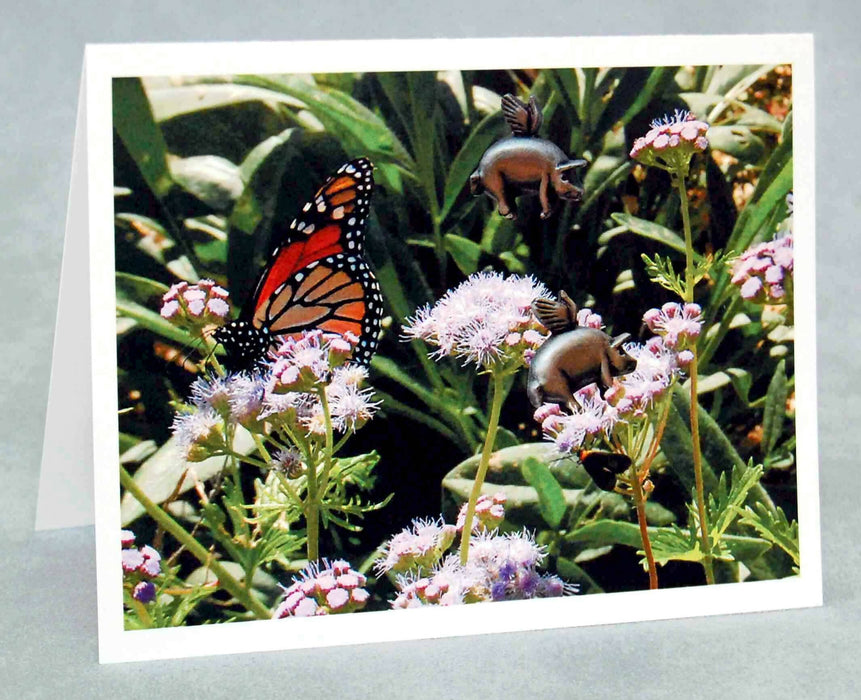 Flying Pig Note Cards - Piggy Pollinator Series