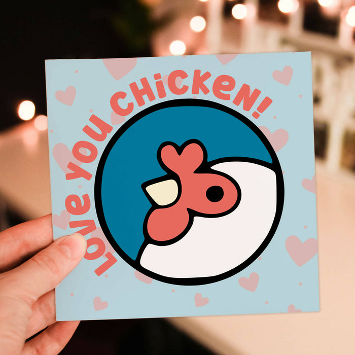 Artisans Cooperative fundraiser anniversary or Valentine's Day card: Love You Chicken
