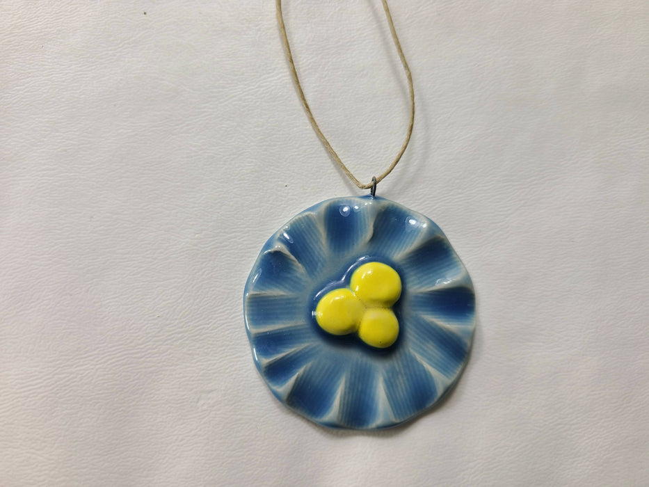 Blue Flower Ornament - Pottery Easter Ornament