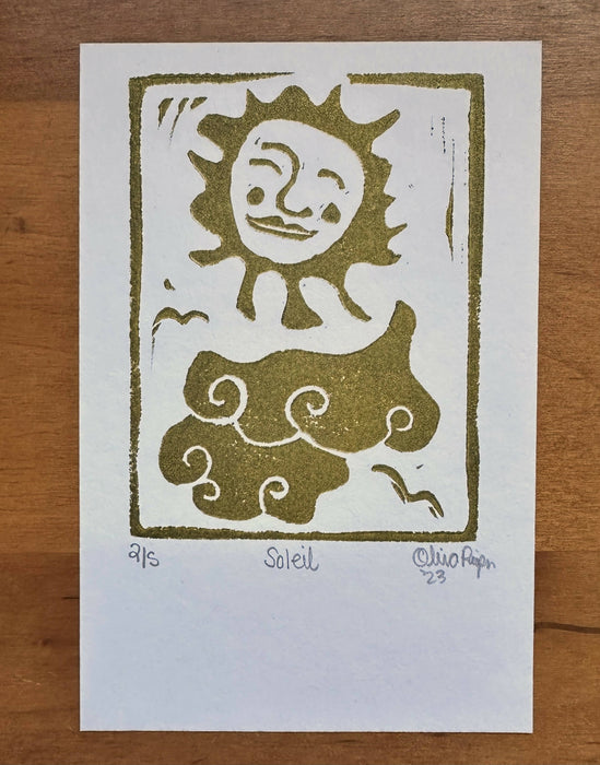 "Soleil" - block print