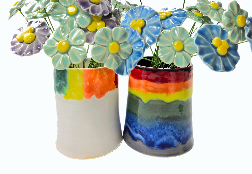 rainbow vase - handmade pottery vase