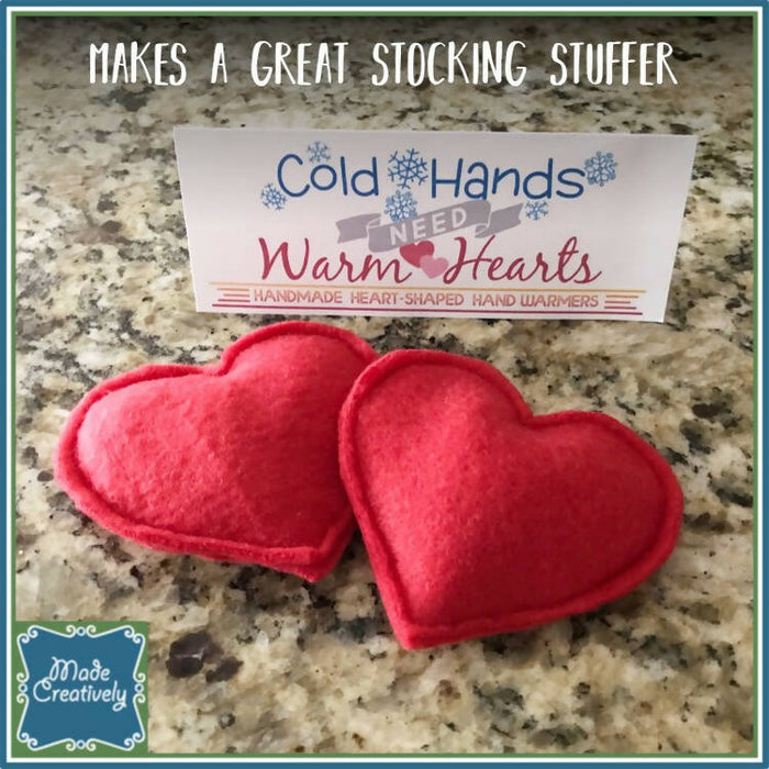 Cold Hands Need Warm Hearts! Set of 2 Handmade Heart-Shaped Hand Warmers