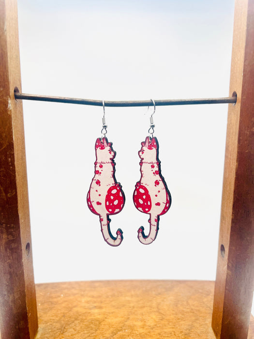 Mushroom Cat Earrings