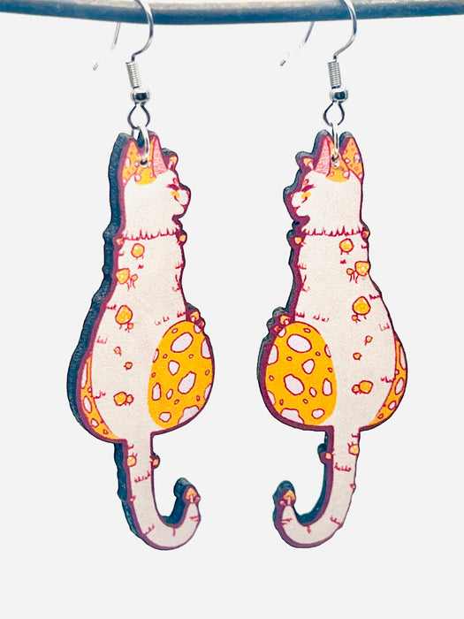 Mushroom Cat Earrings