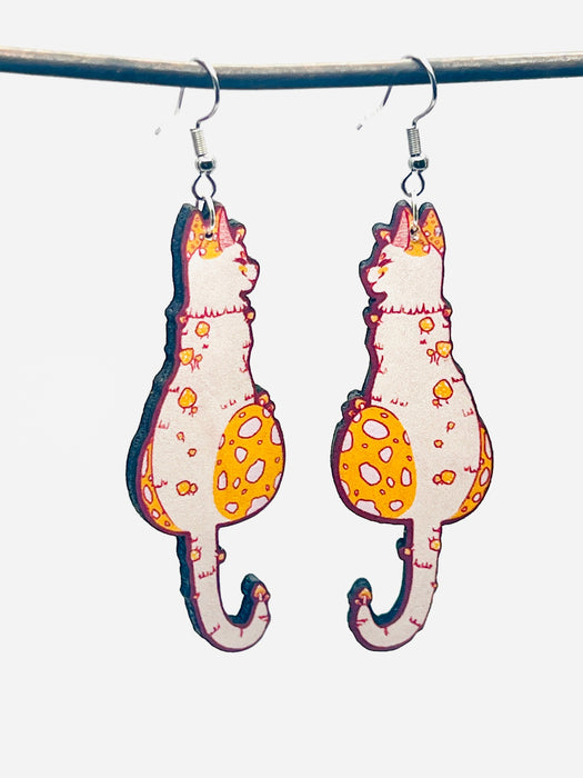 Mushroom Cat Earrings