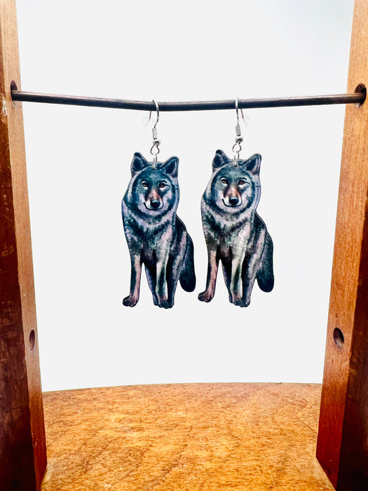 Grey Wolf Earrings