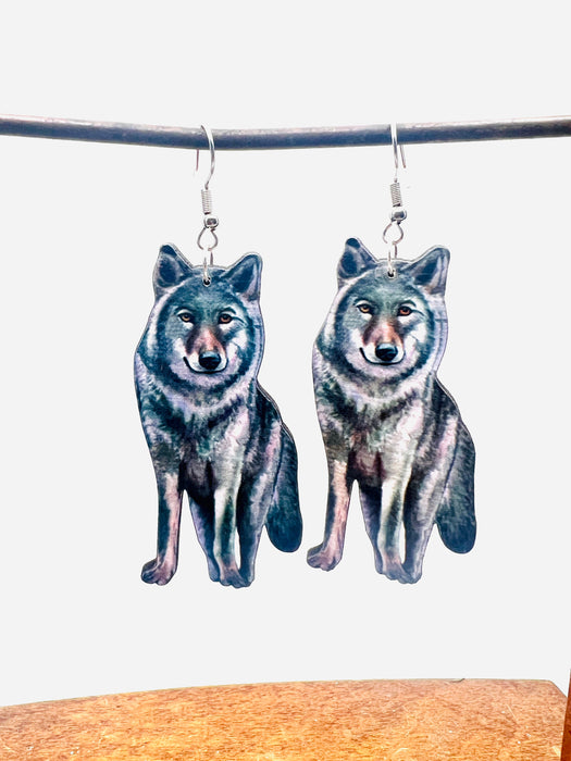 Grey Wolf Earrings