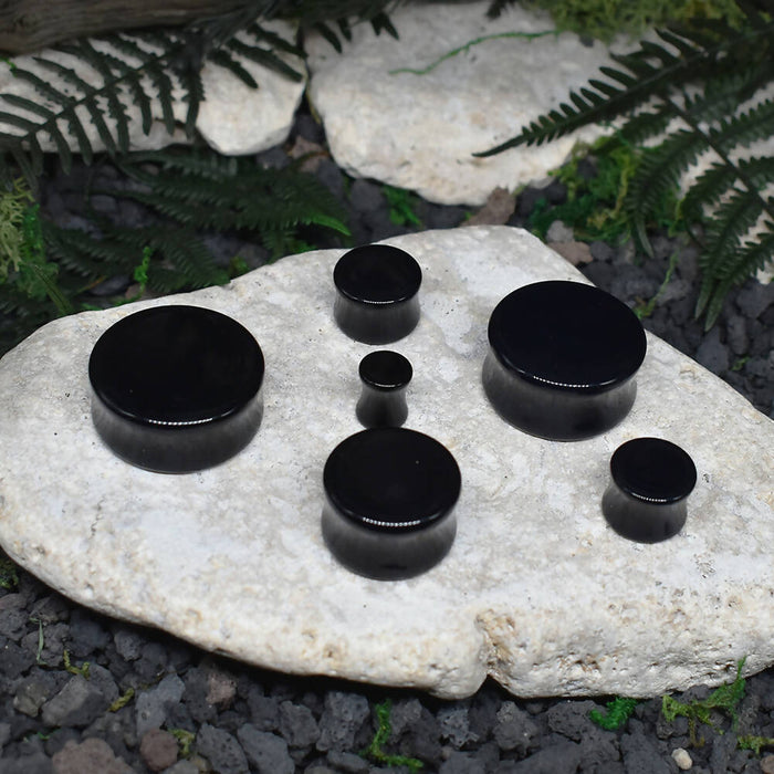 Black Acrylic Ear Tunnels 3-50mm | Pair | Ear Plugs | Gauge Earrings | Gauged Plugs