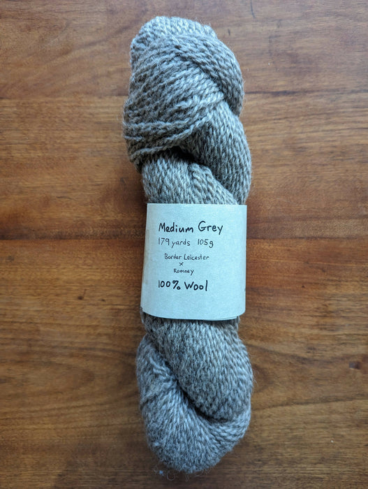 100% Wool Yarn, medium weight, 4 oz, 179 yards, grey