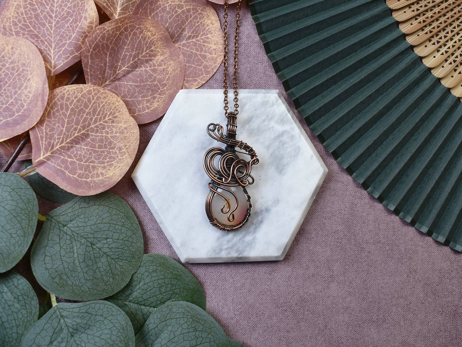 Wire Wrapped Copper Pendant With Agate