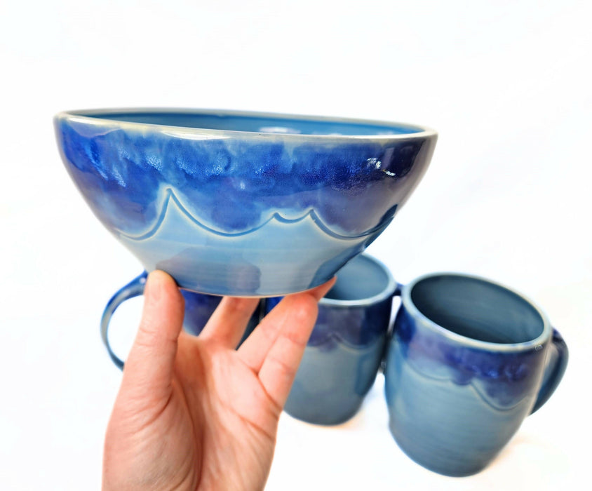 pottery mugs or bowl - CLOUDS ceramic coffee mug