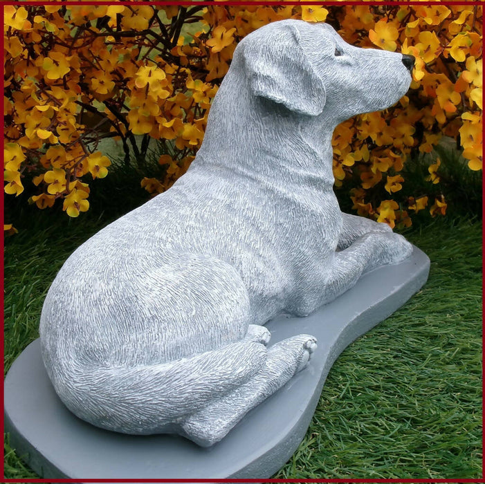 Concrete Dog Labrador retriever garden decor grave marker pet loss memorial monument outdoor safe made in the USA