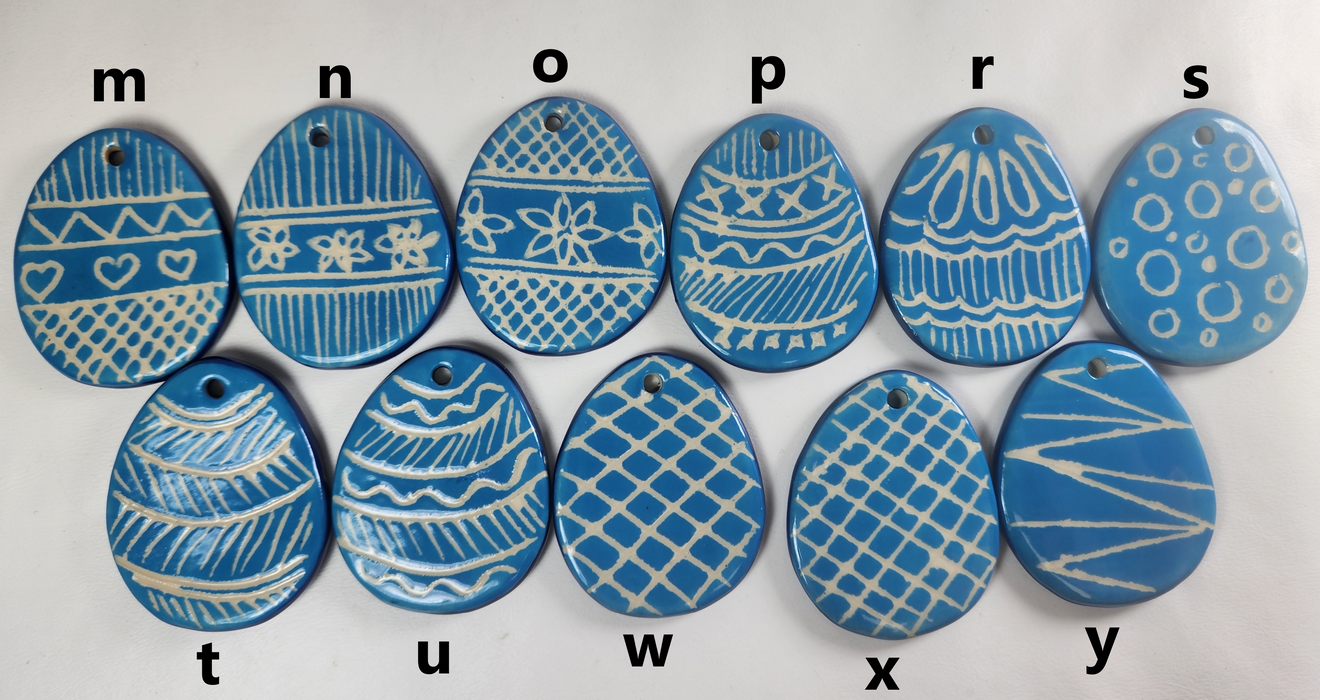 Easter Egg Ornament - Pottery Ornament