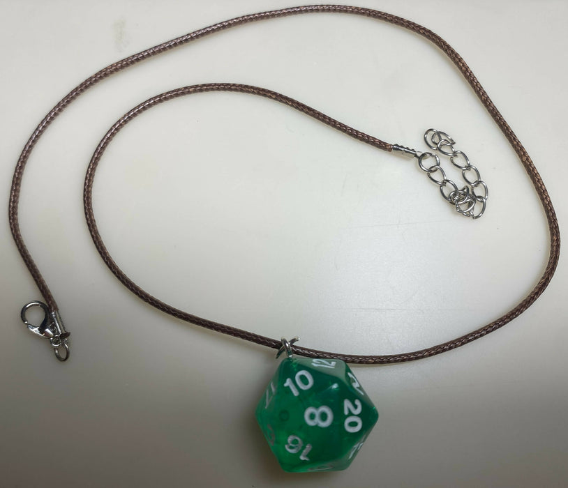 Green D20 Necklace