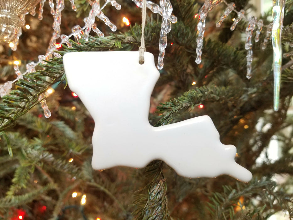 LA Louisiana Christmas Ornament - Pottery Ornament