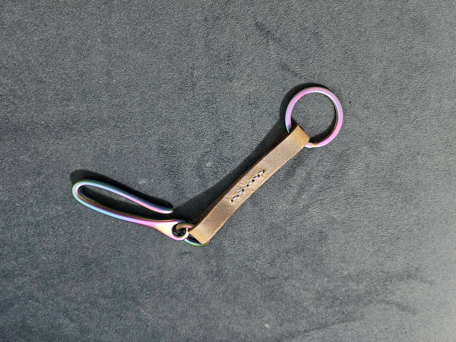Fishhook Keychain Fishhook and Split Ring with Leather Strap