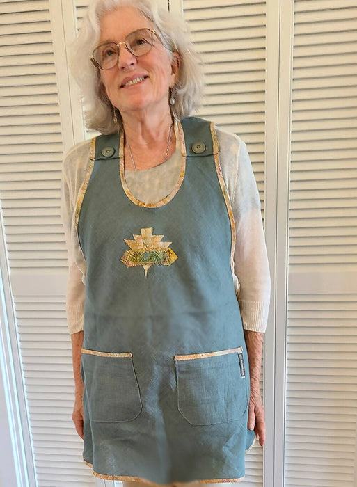 Vintage 20s Style Bias-cut Linen Apron