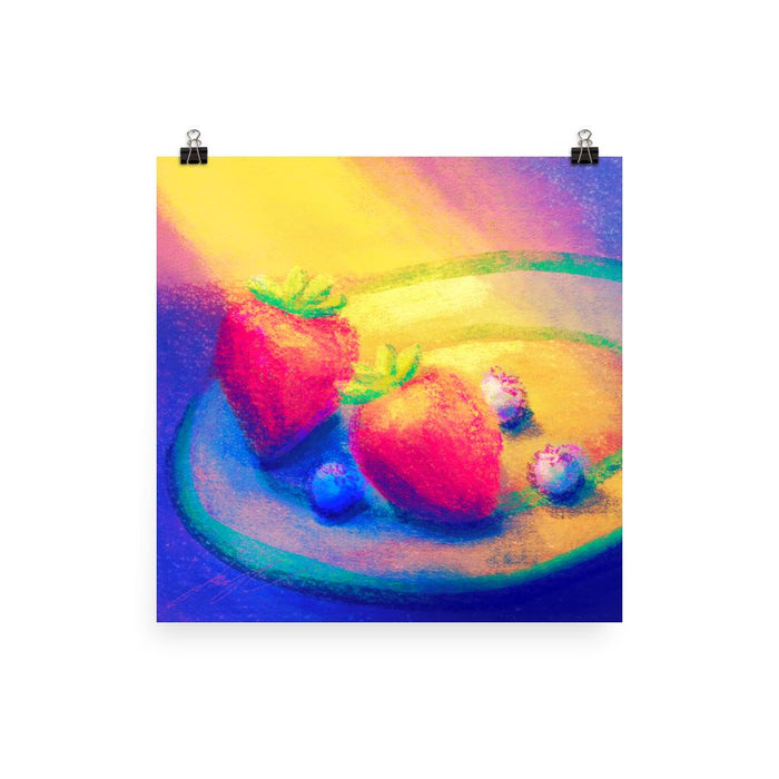 "Strawberries and Blueberries" Painting [Unfoiled]