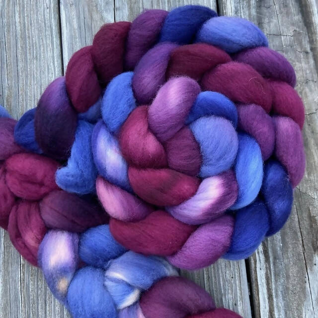 "Very Berry" hand dyed Merino wool