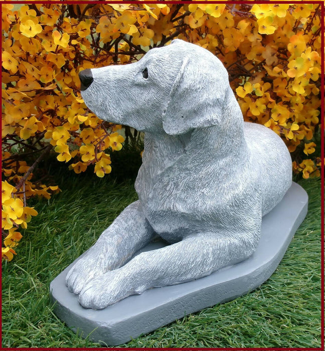 Concrete Dog Labrador retriever garden decor grave marker pet loss memorial monument outdoor safe made in the USA