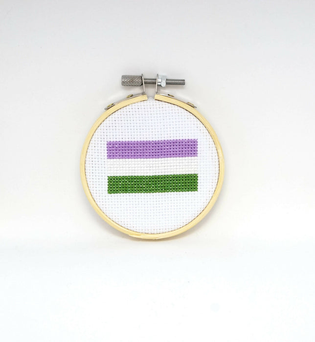 Genderqueer Cross-Stitch Flag