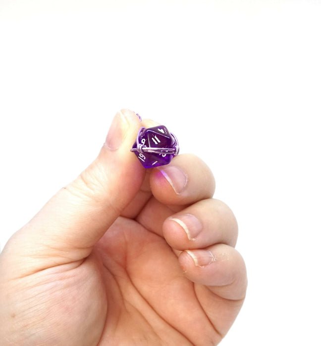 Mini Purple D20 Dice Necklace