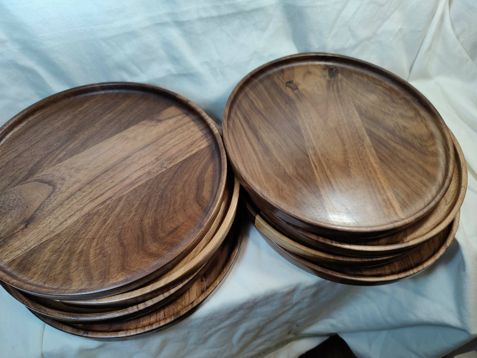Solid Walnut Wood Plates